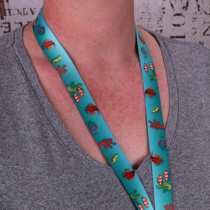 Buttonsmith Tropical Fish Custom Lanyard Made in USA - Buttonsmith Inc.