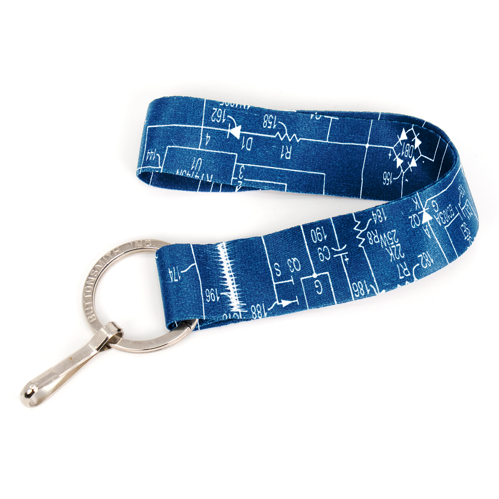 Circuit Blueprints Wristlet Lanyard - with Buckle and Flat Ring - Made in the USA