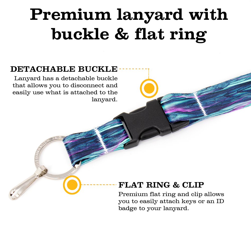 Twilight Ink Premium Lanyard - with Buckle and Flat Ring - Made in the USA