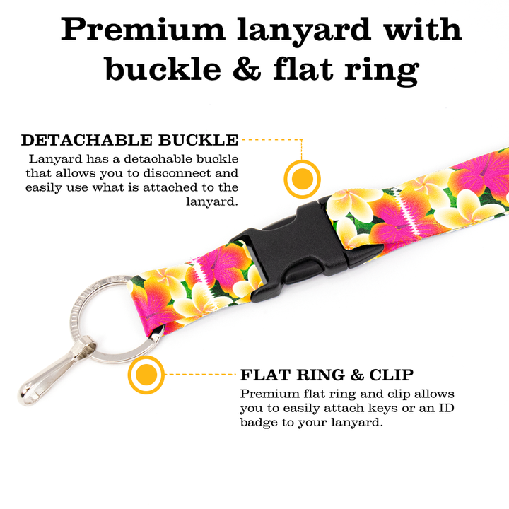 Aloha Lei Breakaway Lanyard - with Buckle and Flat Ring - Made in the USA