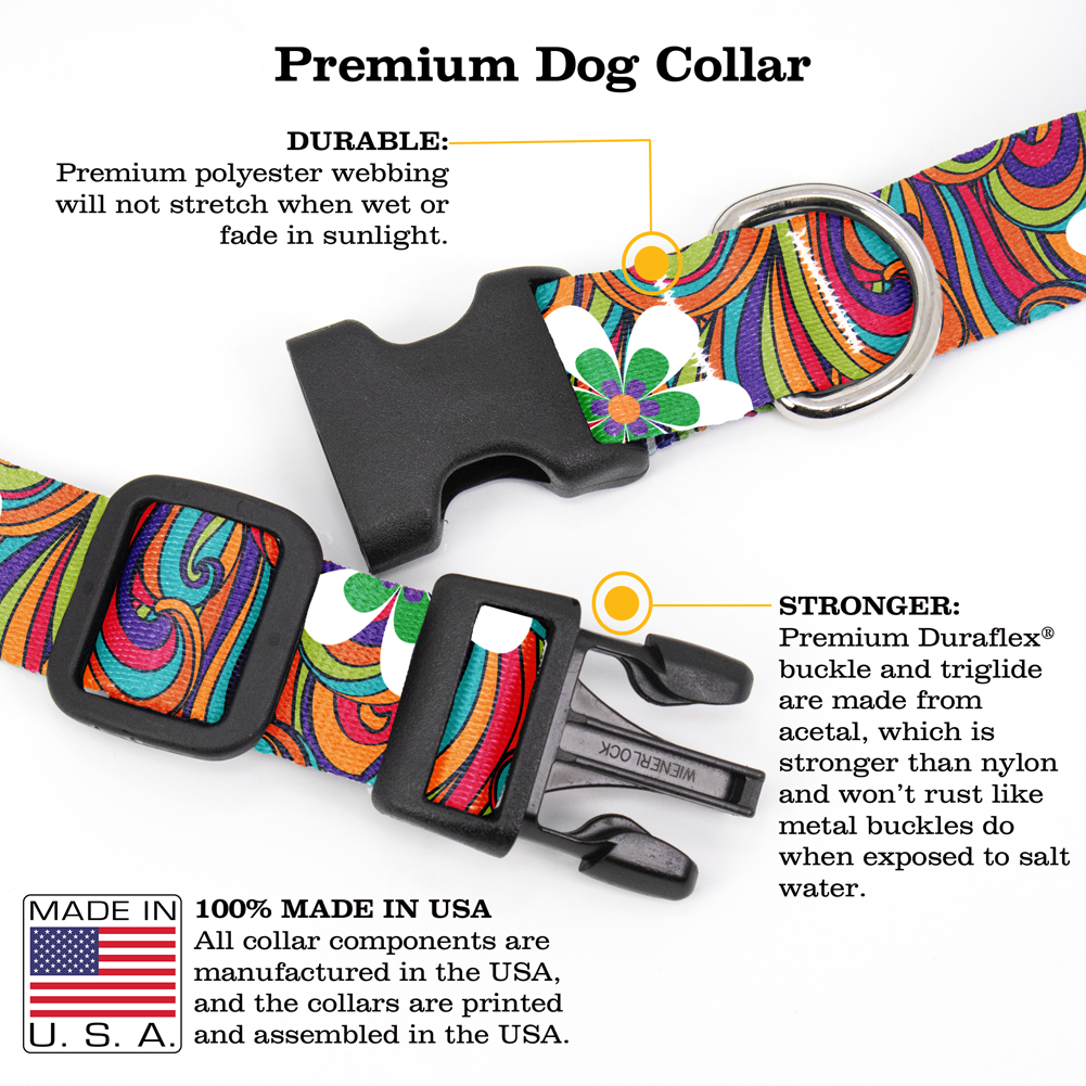 Peace and Love Dog Collar - Made in USA