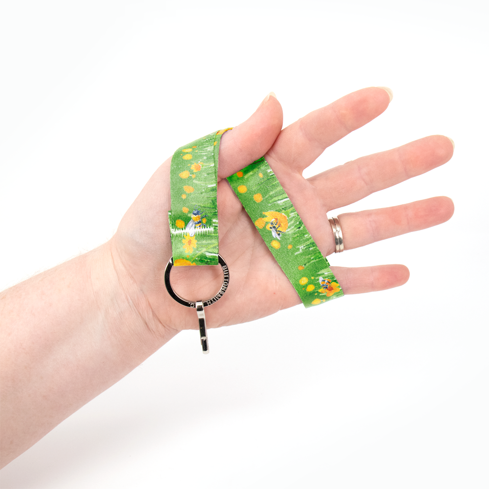 Let it Bee Wristlet Lanyard - Short Length with Flat Key Ring and Clip - Made in the USA