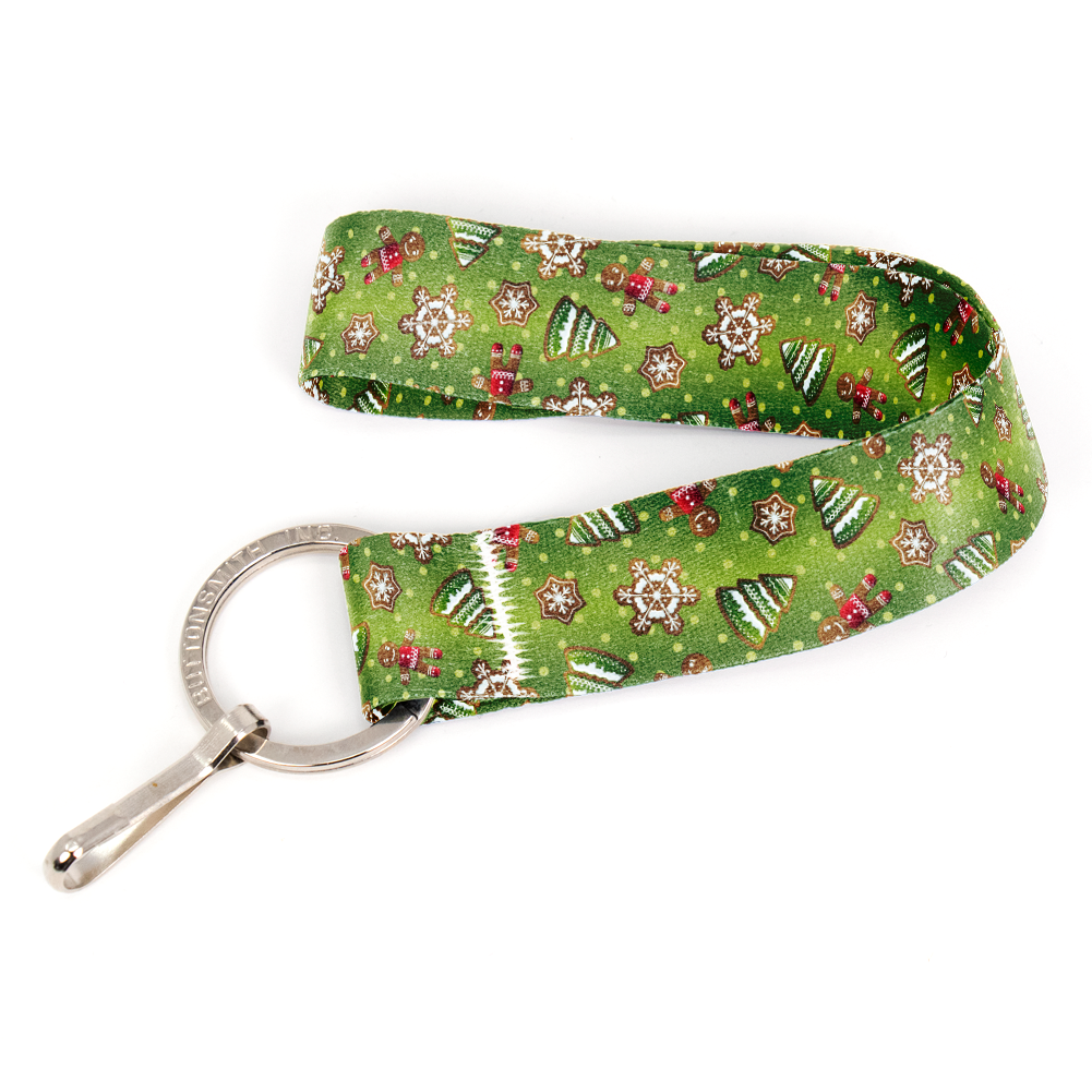 Christmas Cookies Wristlet Lanyard - with Buckle and Flat Ring - Made in the USA