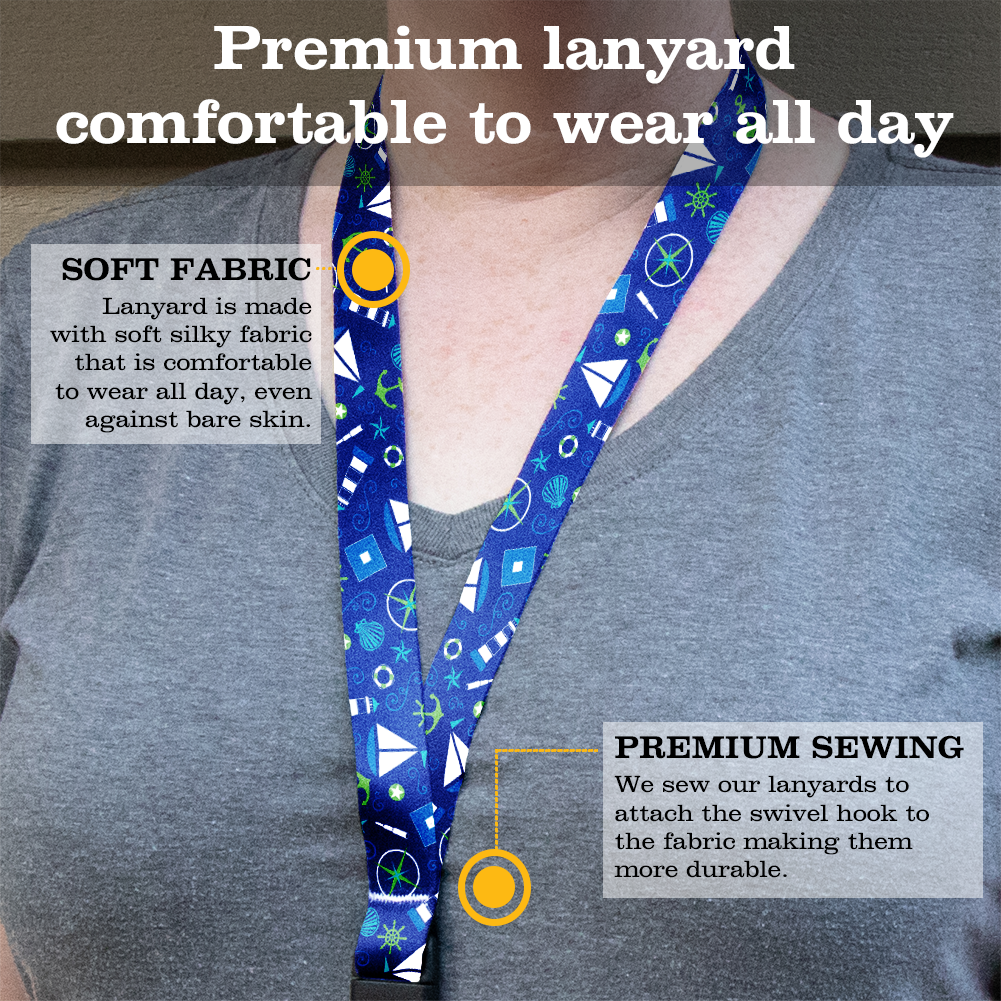 All At Sea Premium Lanyard - with Buckle and Flat Ring - Made in the USA