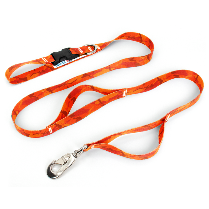 Hunter Orange Camo Fab Grab Leash - Made in USA