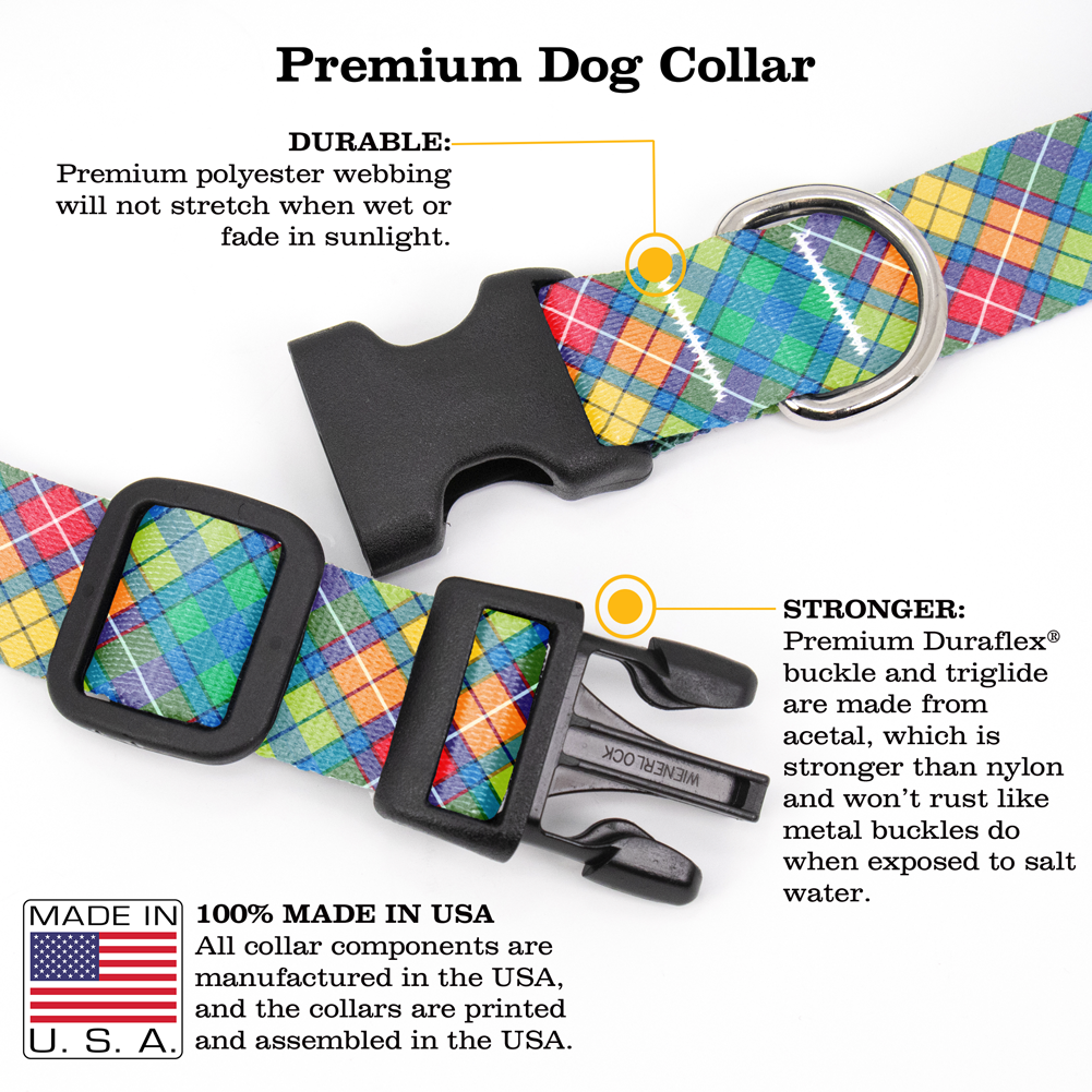 Buchanan Plaid Dog Collar - Made in USA