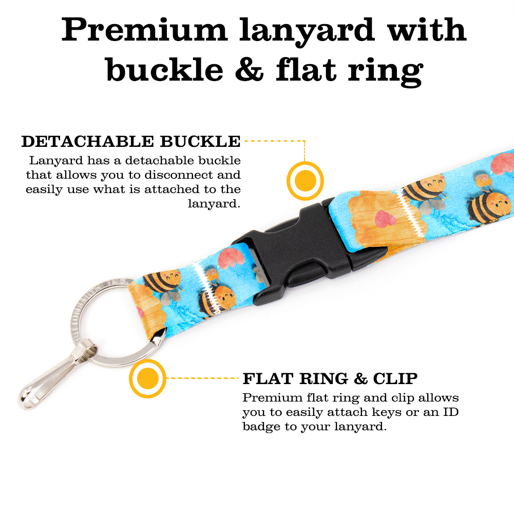 Baby Bumblebee Breakaway Lanyard - with Buckle and Flat Ring - Made in the USA