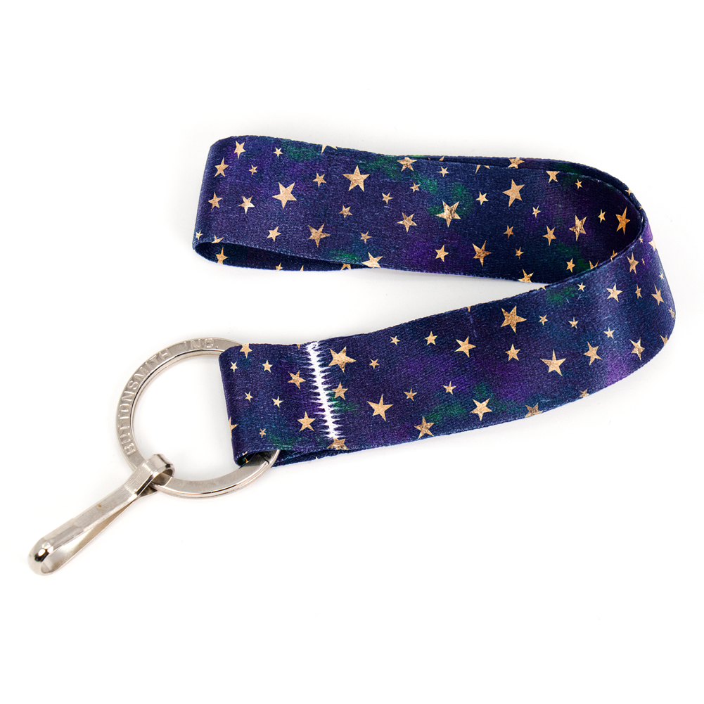 Star Stuff Wristlet Lanyard - Short Length with Flat Key Ring and Clip - Made in the USA