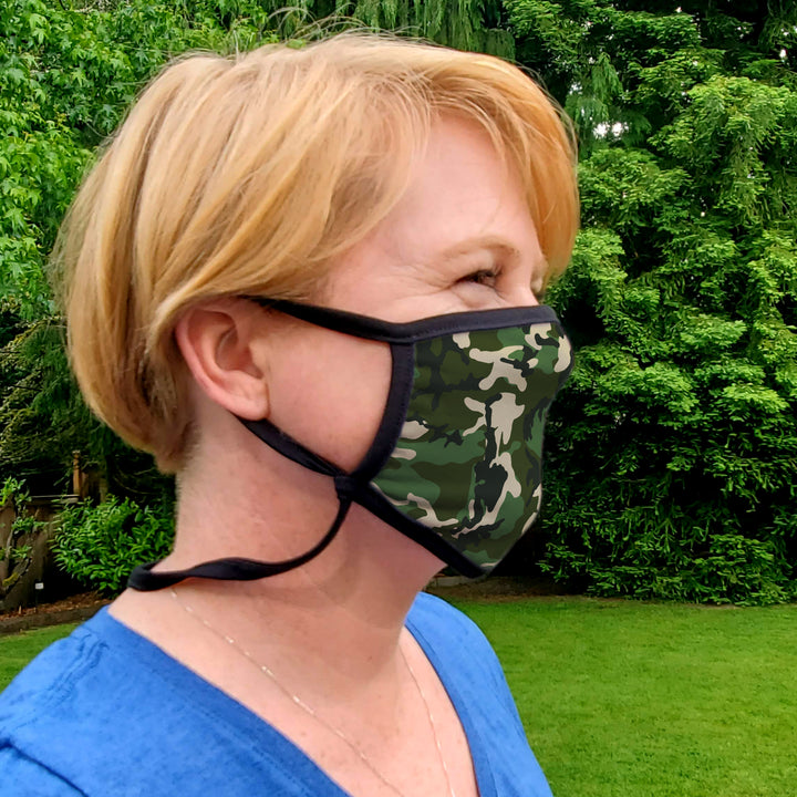 Buttonsmith Woodland Camo Child Face Mask with Filter Pocket - Made in the USA - Buttonsmith Inc.