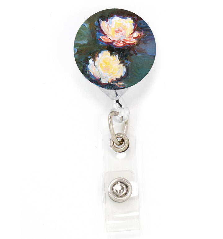 Buttonsmith Monet Waterlillies Tinker Reel Retractable Badge Reel - Made in the USA - Buttonsmith Inc.