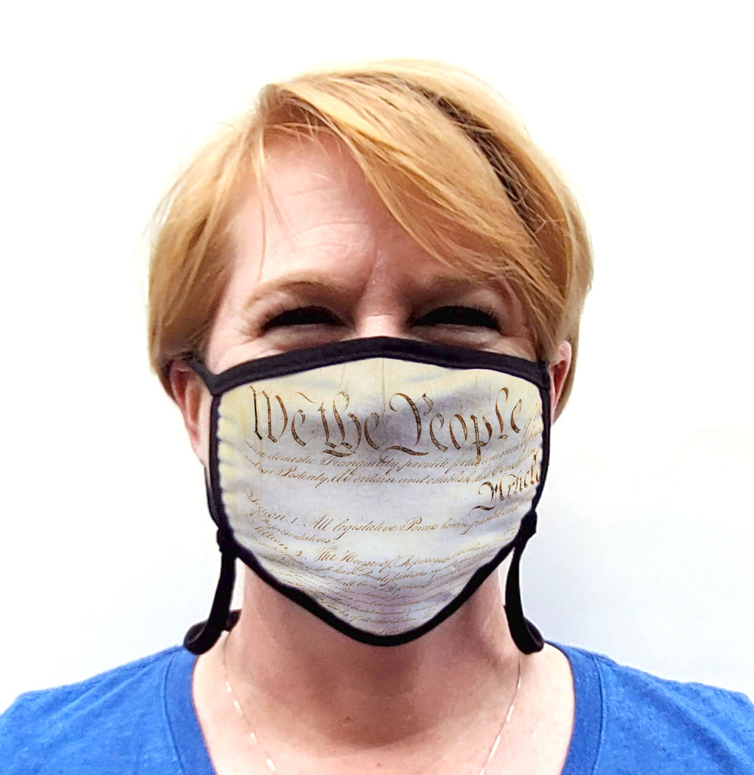 Buttonsmith We The People Adult Adjustable Face Mask with Filter Pocket - Made in the USA - Buttonsmith Inc.