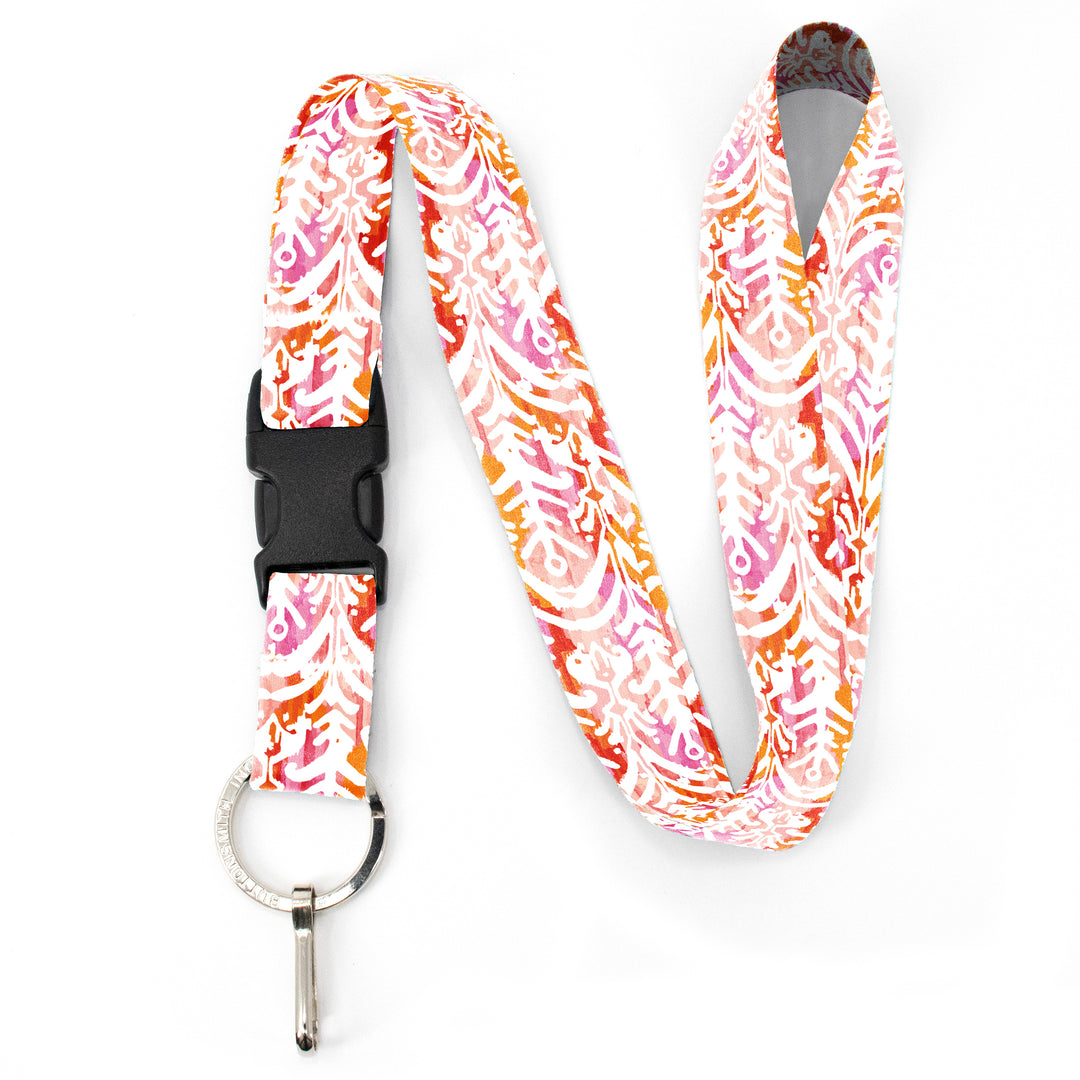 Buttonsmith Ikat Pattern Premium Lanyard - with Buckle and Flat Ring - Made in the USA - Buttonsmith Inc.