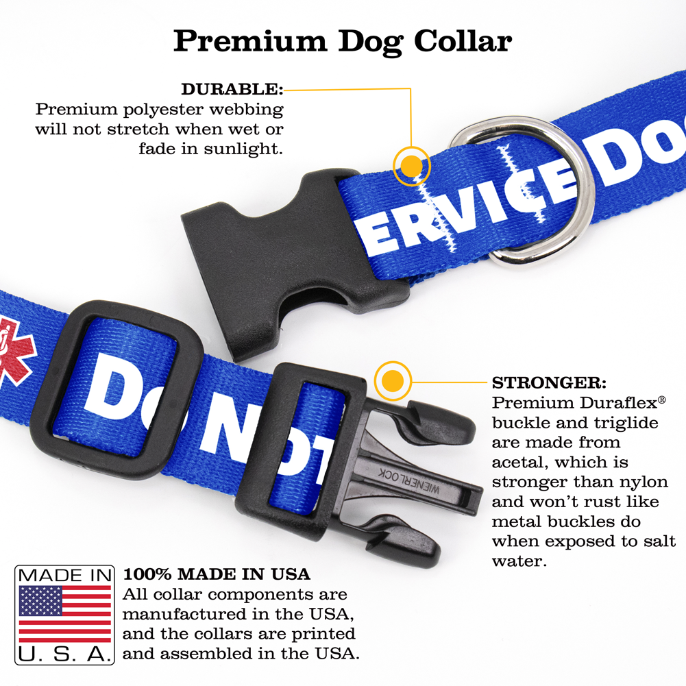 DoNotPet-Blue Dog Collar - Made in USA