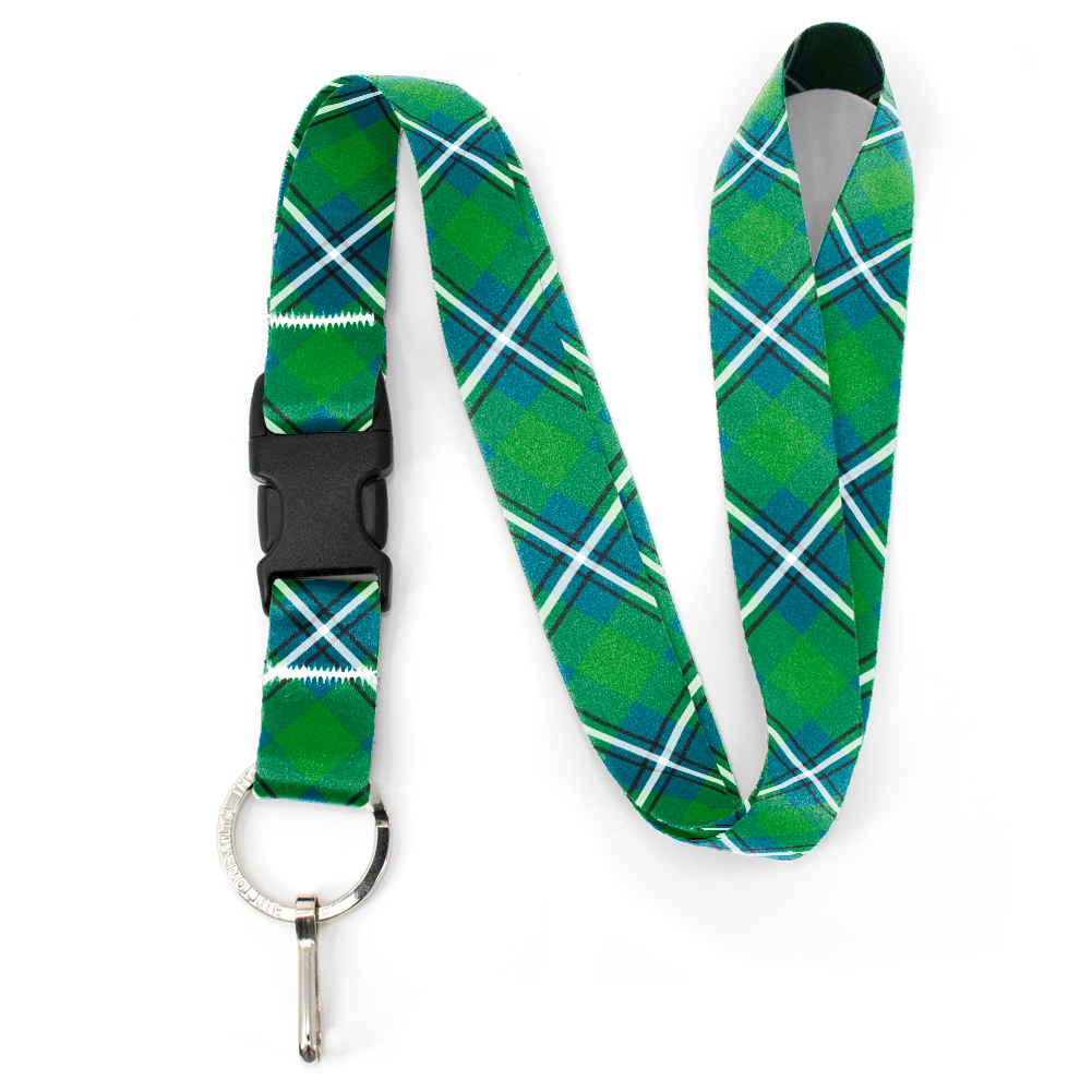 Irvine Plaid Premium Lanyard - with Buckle and Flat Ring - Made in the USA