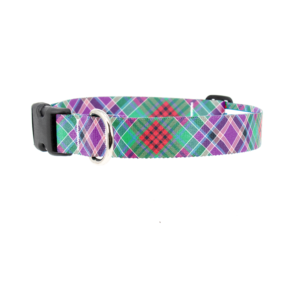 Gordon Red Plaid Dog Collar - Made in USA