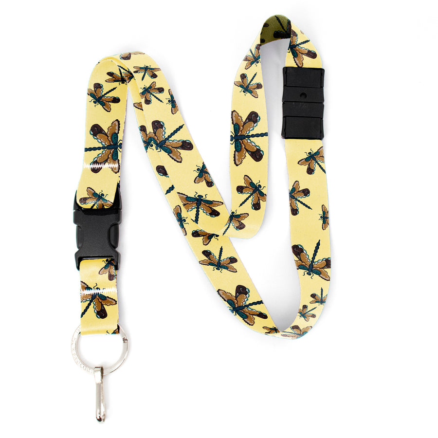 Buttonsmith Dragonflies Breakaway Lanyard - with Buckle and Flat Ring - Based on Rebecca McGovern Art - Officially Licensed - Made in the USA - Buttonsmith Inc.