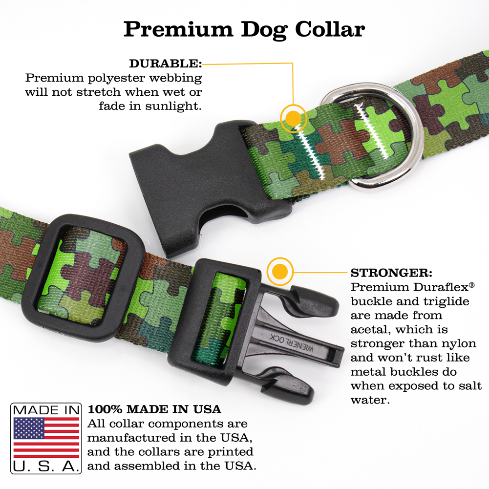 Forest Puzzle Dog Collar - Made in USA