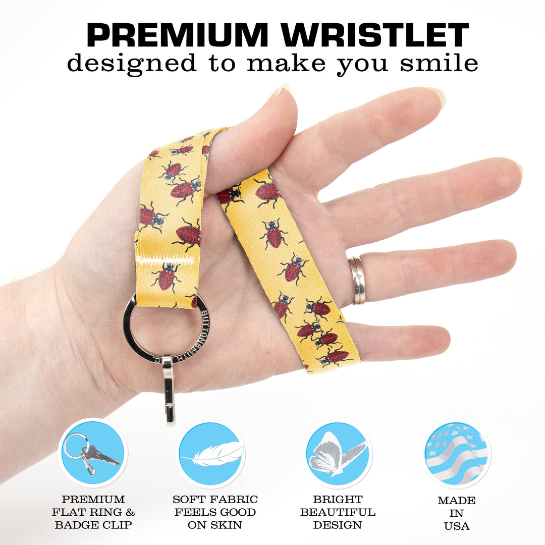 Buttonsmith Ladybugs Wristlet Key Chain Lanyard - Based on Rebecca McGovern Art - Officially Licensed - Made in the USA - Buttonsmith Inc.