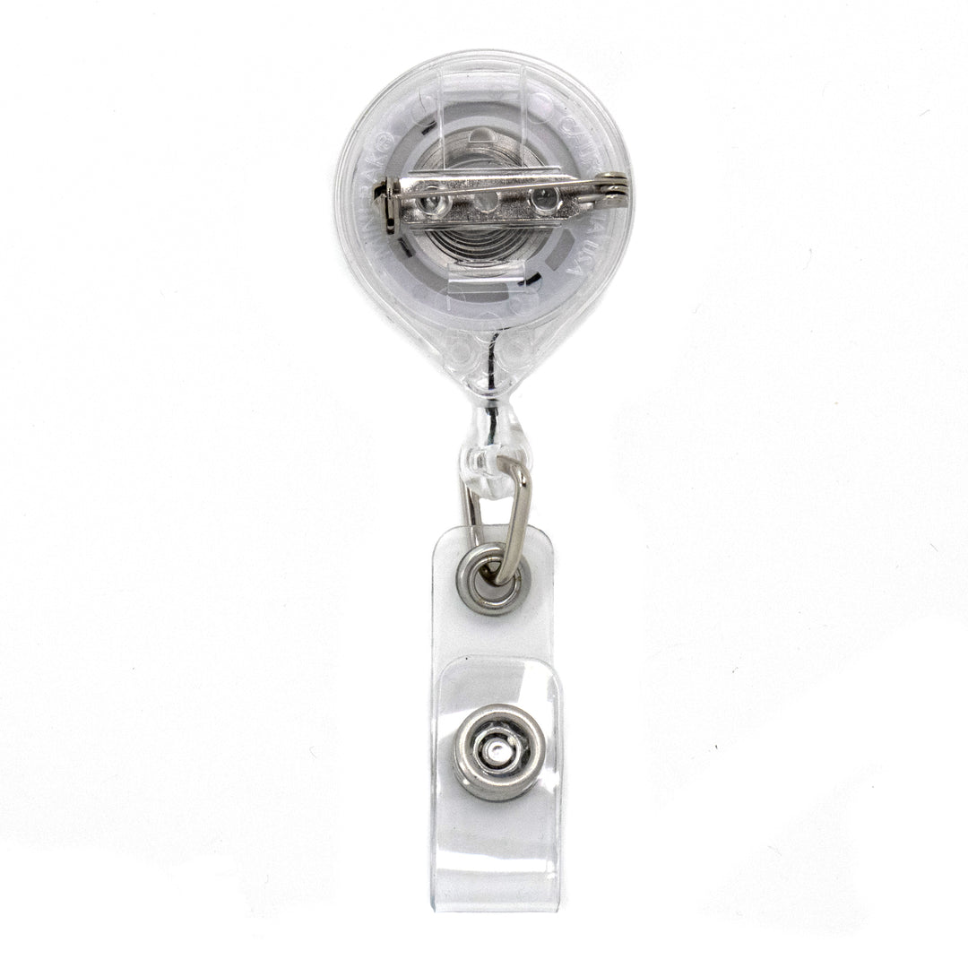 Buttonsmith Deluxe Retractable Badge Reel With Pin Back and Extra-Long 36 inch Standard Duty Cord - Made in the USA, 1 Year Warranty … - Buttonsmith Inc.