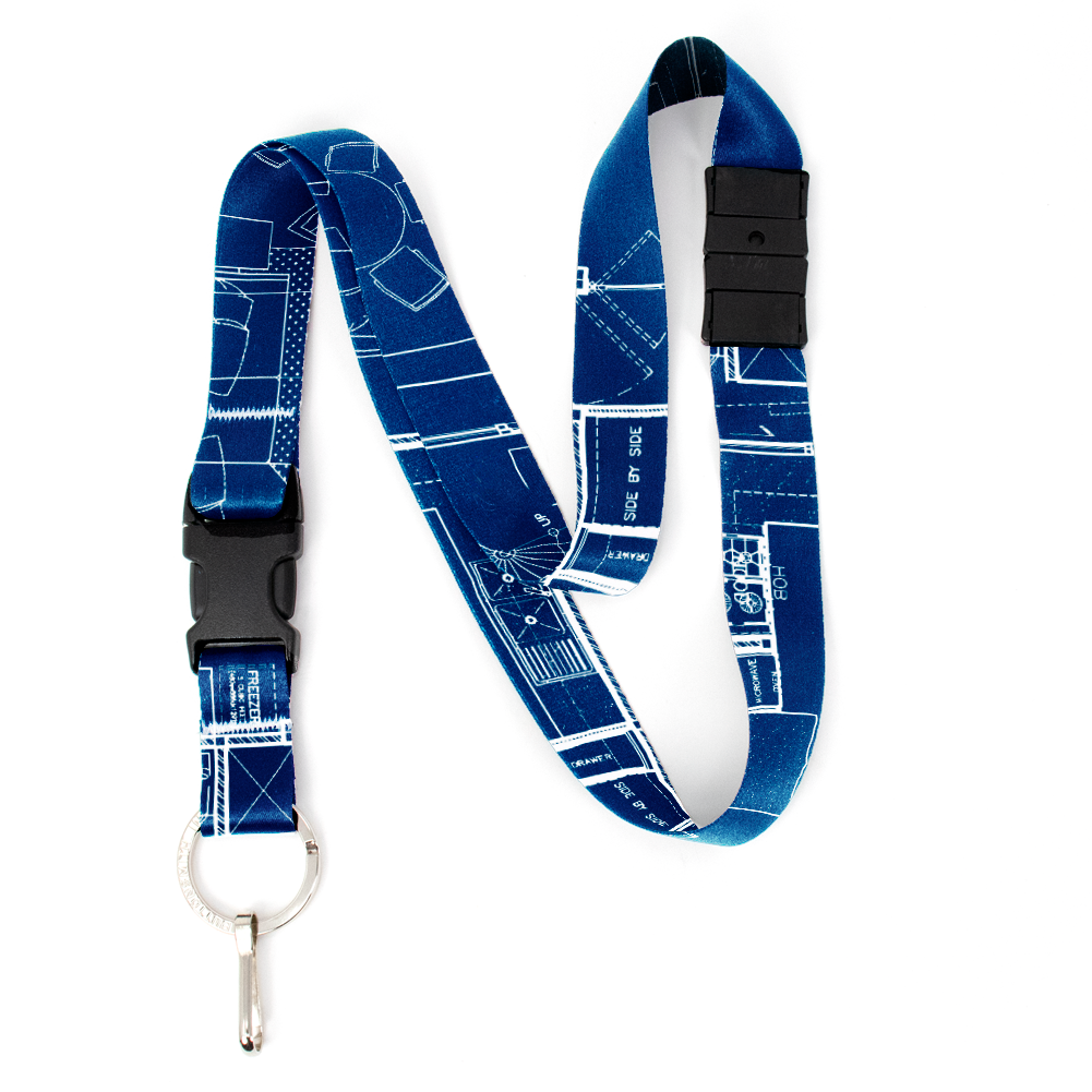 Arch Blueprints Breakaway Lanyard - with Buckle and Flat Ring - Made in the USA