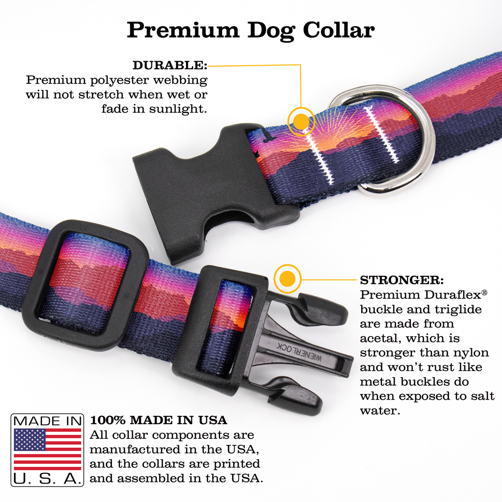 Mountain Sunset Dog Collar - Made in USA