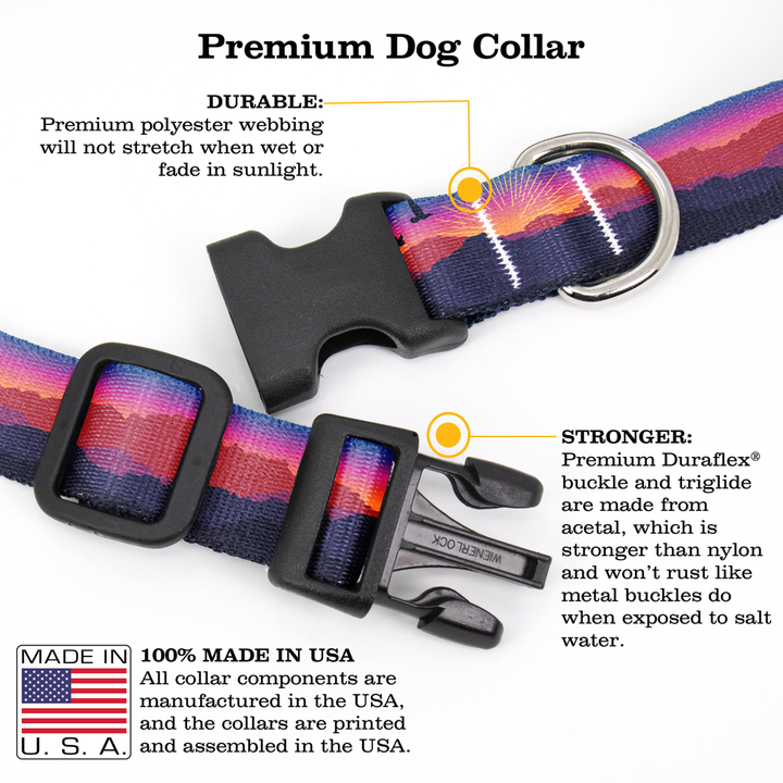 Mountain Sunset Dog Collar - Made in USA