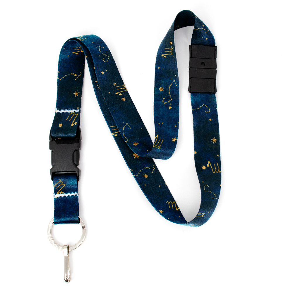 Scorpio Zodiac Breakaway Lanyard - with Buckle and Flat Ring - Made in the USA