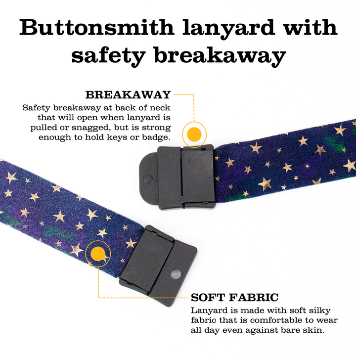 Star Stuff Breakaway Lanyard - with Buckle and Flat Ring - Made in the USA