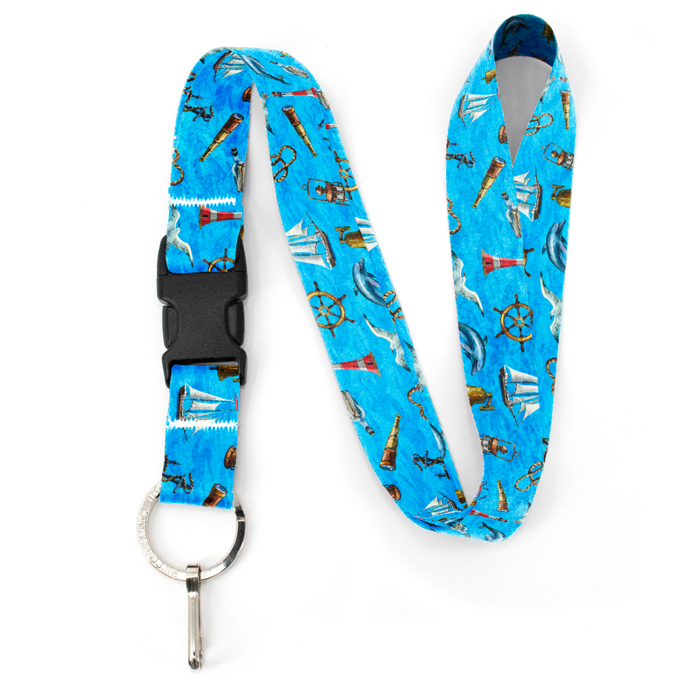 Ocean Breeze Premium Lanyard - with Buckle and Flat Ring - Made in the USA