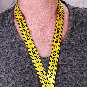 Buttonsmith Caution Lanyard - Made in USA - Buttonsmith Inc.