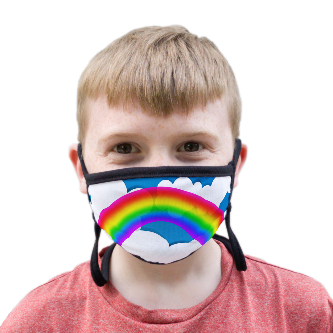 Buttonsmith Rainbow Arches Youth Adjustable Face Mask with Filter Pocket - Made in the USA - Buttonsmith Inc.