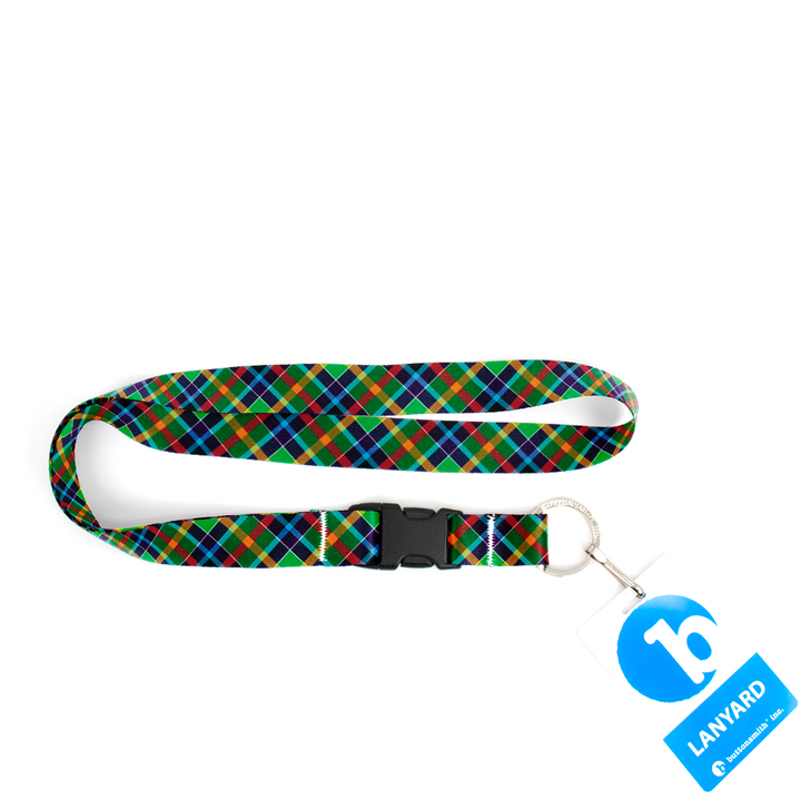 Gallowater Plaid Premium Lanyard - with Buckle and Flat Ring - Made in the USA