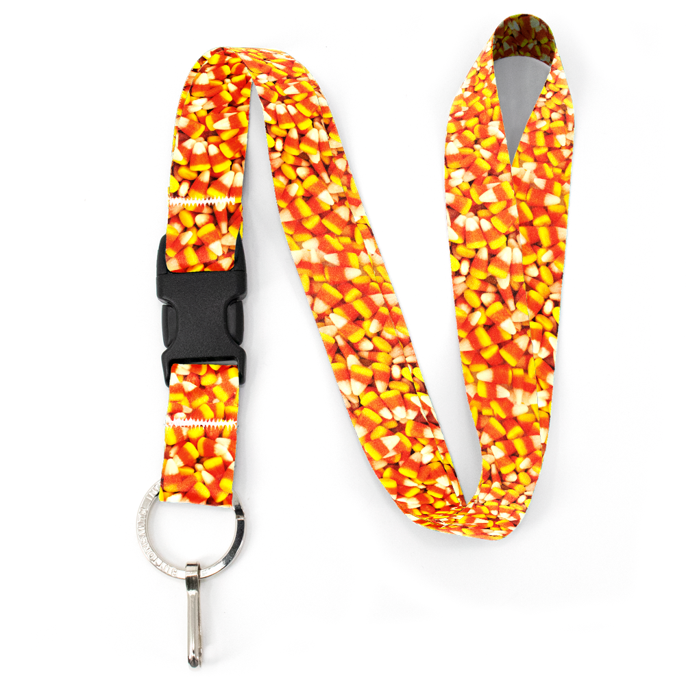 Candy Corn Premium Lanyard - with Buckle and Flat Ring - Made in the USA