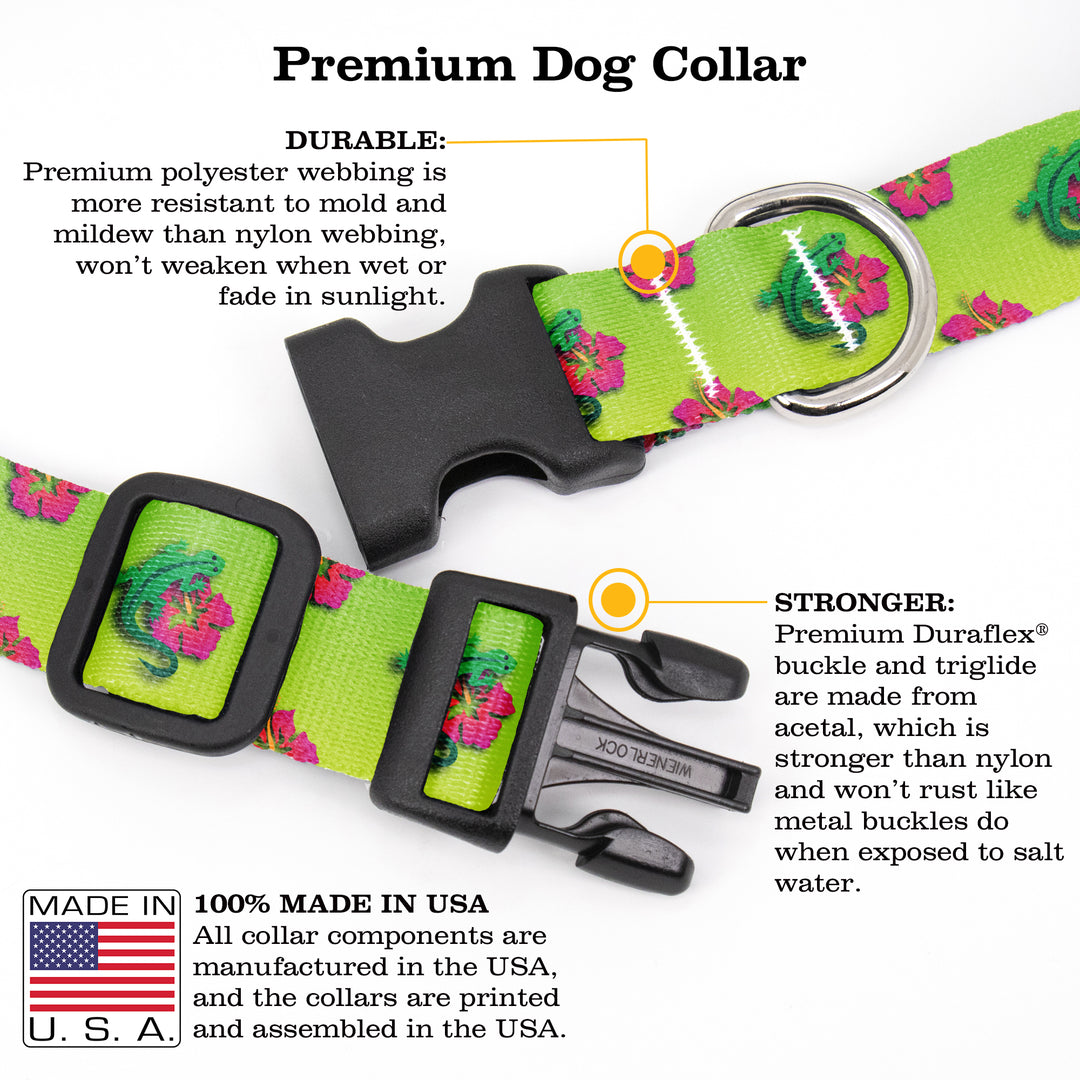 Buttonsmith Geckos Dog Collar - Made in the USA - Buttonsmith Inc.