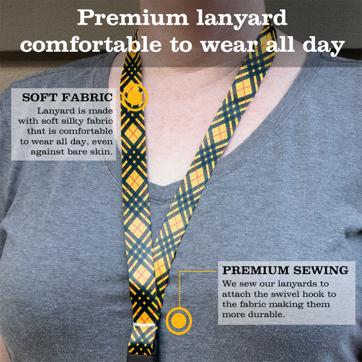 MacLeod of Lewis Plaid Breakaway Lanyard - with Buckle and Flat Ring - Made in the USA