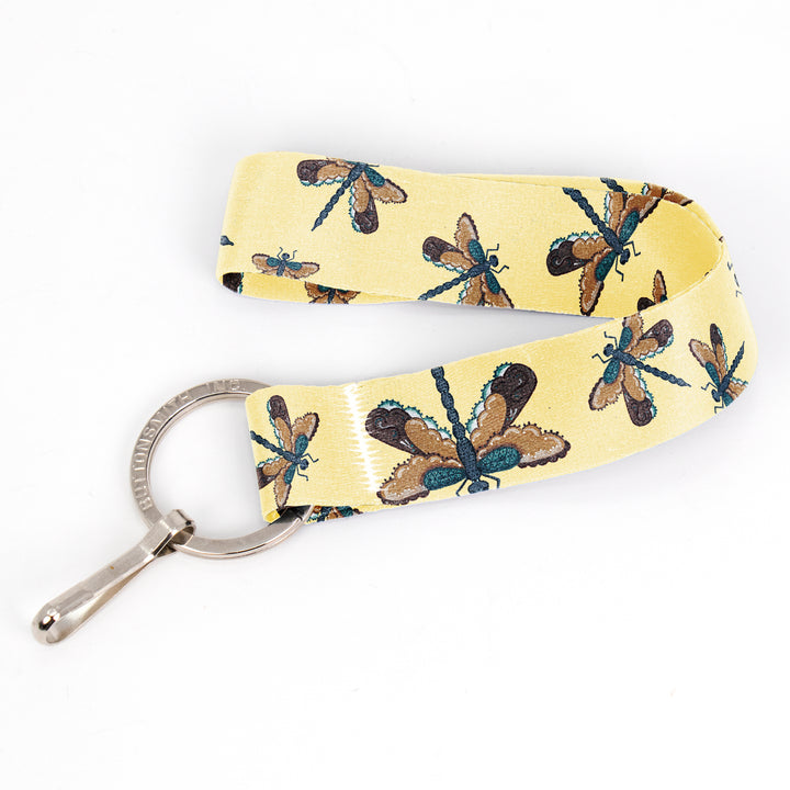 Buttonsmith Dragonflies Wristlet Key Chain Lanyard - Short Length with Flat Key Ring and Clip - Based on Rebecca McGovern Art - Officially Licensed - Made in the USA - Buttonsmith Inc.