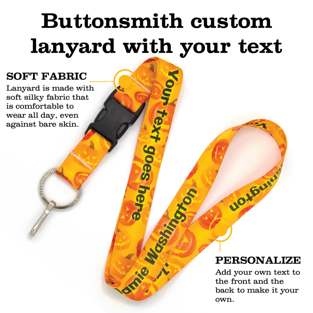 Buttonsmith Jack-O-Lantern Custom Lanyard - Made in USA - Buttonsmith Inc.