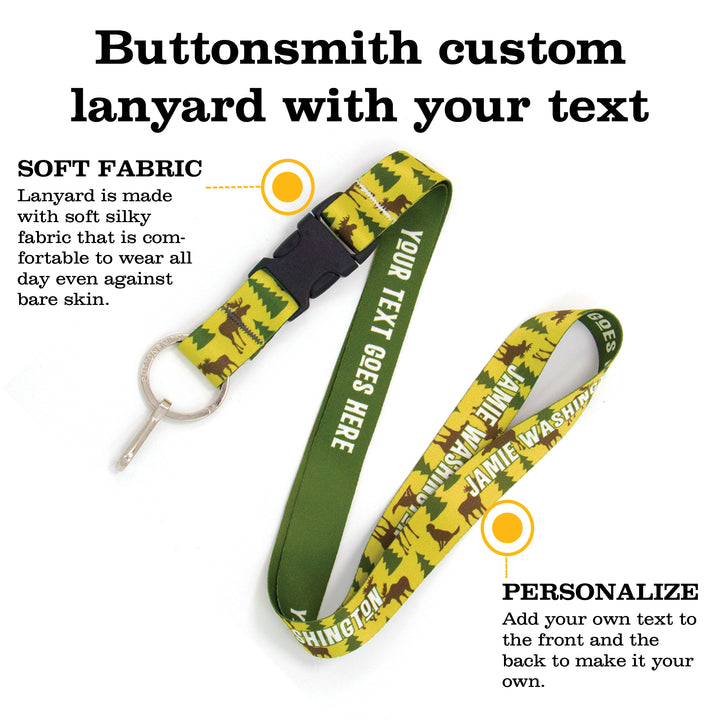 Buttonsmith Moose Woods Custom Lanyard - Made in USA - Buttonsmith Inc.