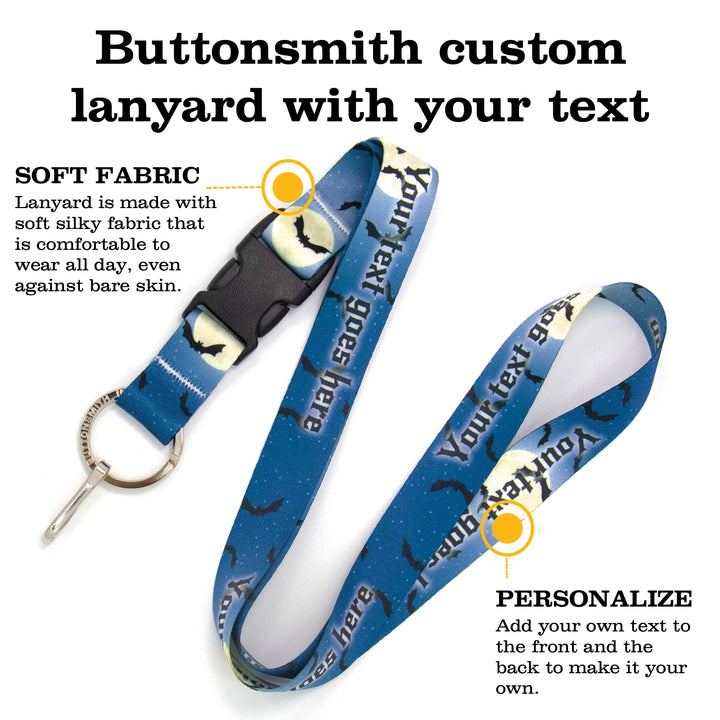 Buttonsmith Full Moon Halloween Custom Lanyard - Made in USA - Buttonsmith Inc.