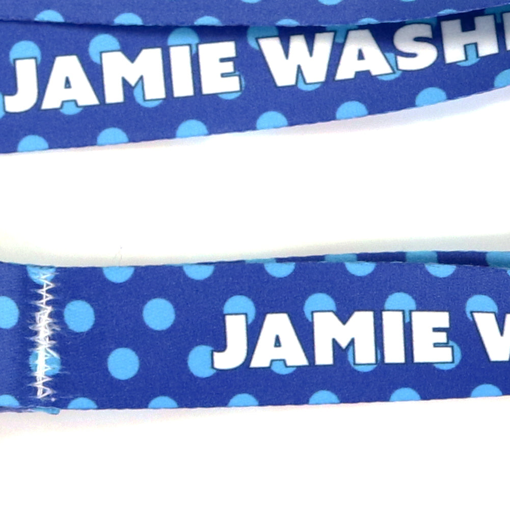 Buttonsmith Blue Dots Custom Lanyard - Made in USA - Buttonsmith Inc.