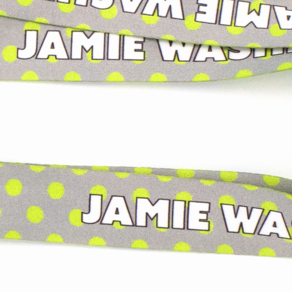 Buttonsmith Pewter Lime Dots Custom Lanyard - Made in USA - Buttonsmith Inc.