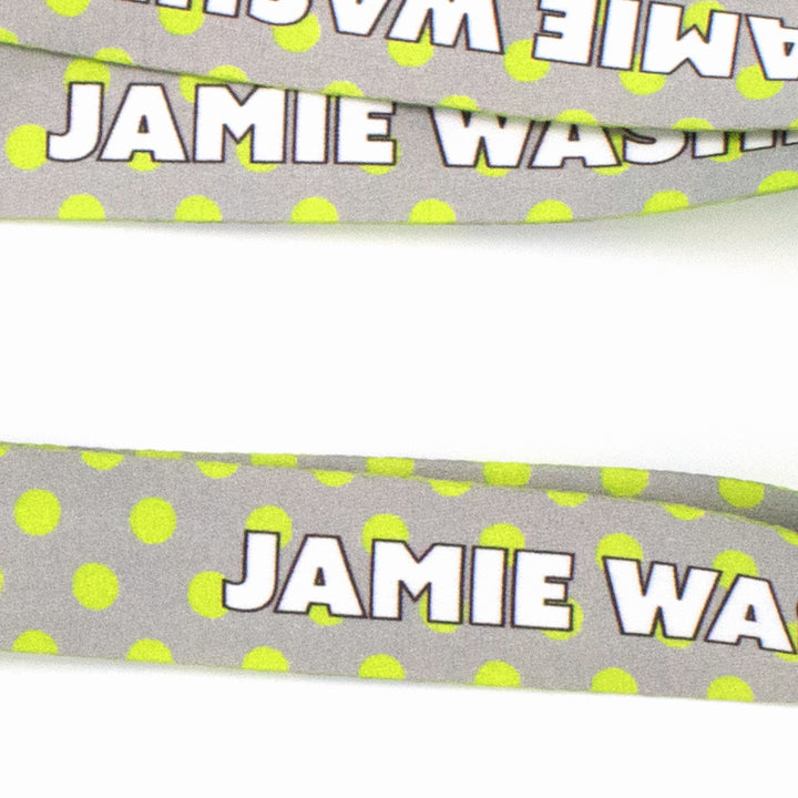 Buttonsmith Pewter Lime Dots Custom Lanyard - Made in USA - Buttonsmith Inc.