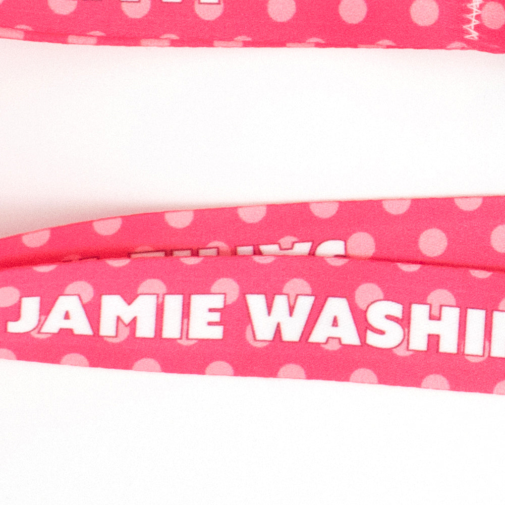 Buttonsmith Pink Dots Custom Lanyard - Made in USA - Buttonsmith Inc.