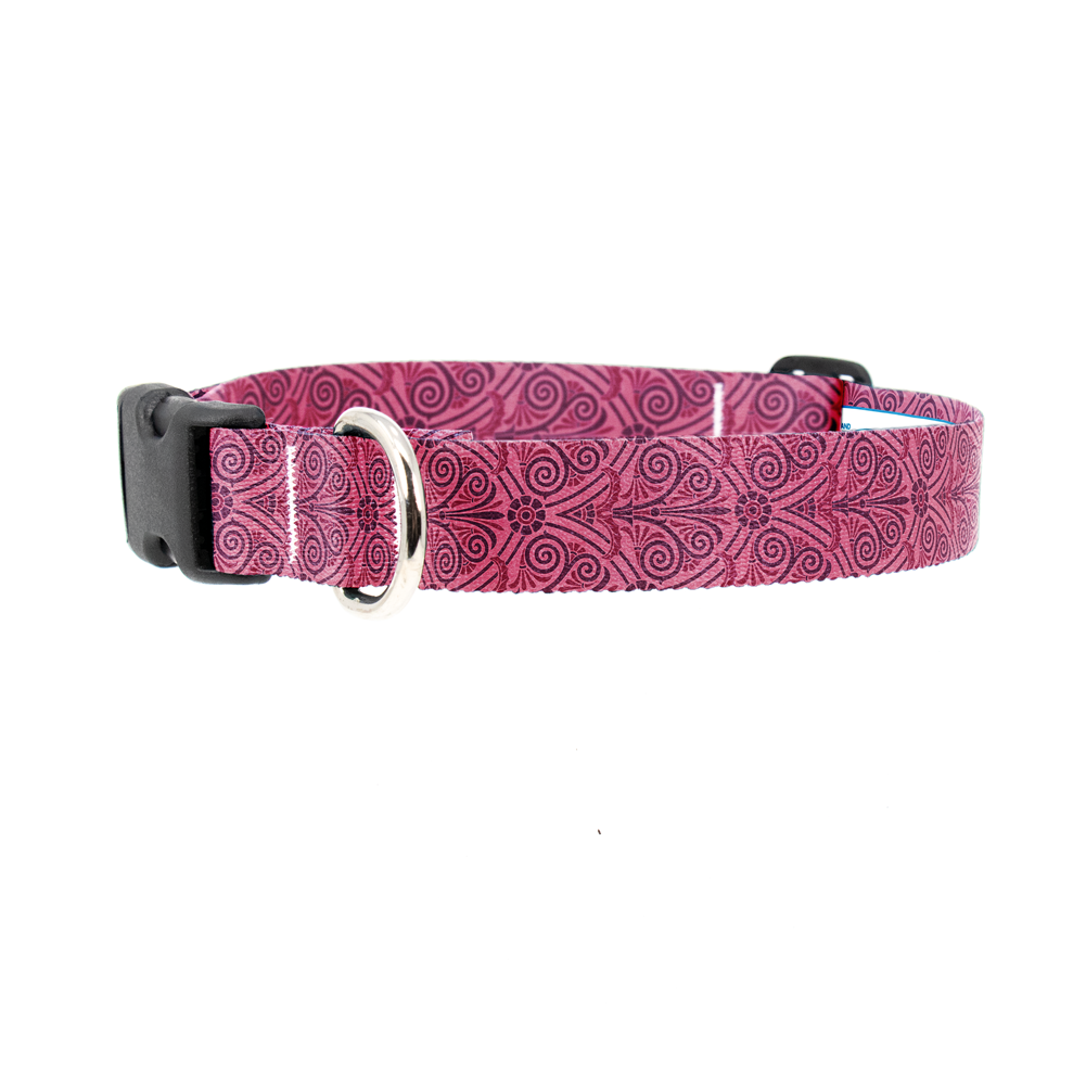 Bougainviella Greek Swirls Dog Collar - Made in USA