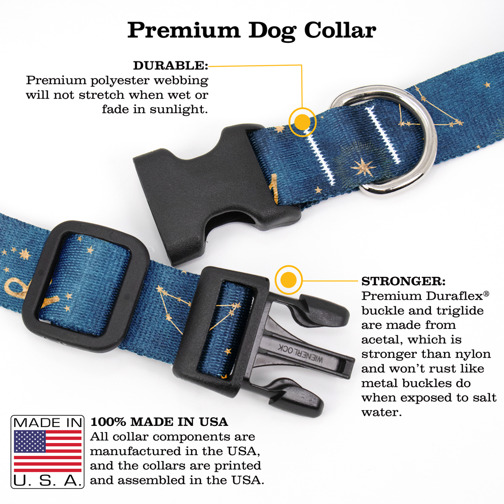 Zodiac Capricorn Dog Collar - Made in USA