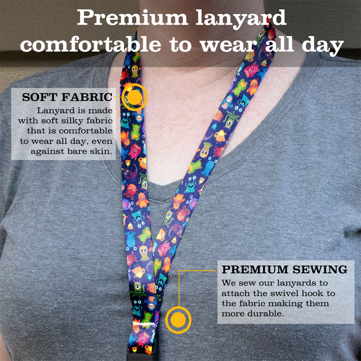 Monster Mash Premium Lanyard - with Buckle and Flat Ring - Made in the USA