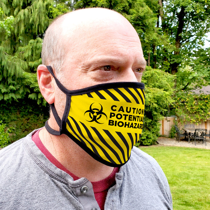 Buttonsmith Caution Tape Child Face Mask with Filter Pocket - Made in the USA - Buttonsmith Inc.