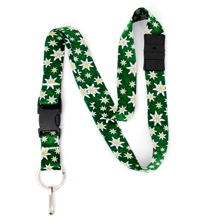 Edelweiss Breakaway Lanyard - with Buckle and Flat Ring - Made in the USA