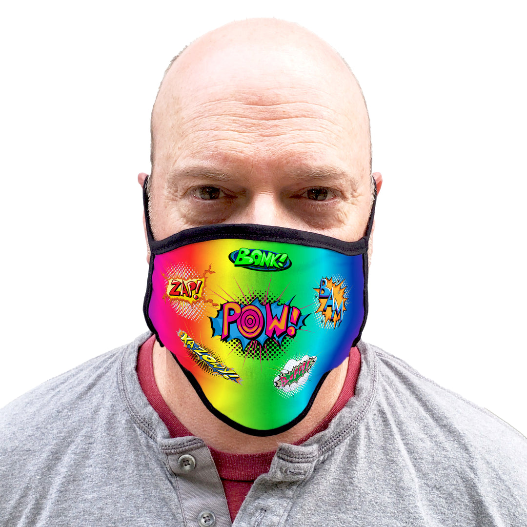 Buttonsmith Comix Adult XL Adjustable Face Mask with Filter Pocket - Made in the USA - Buttonsmith Inc.