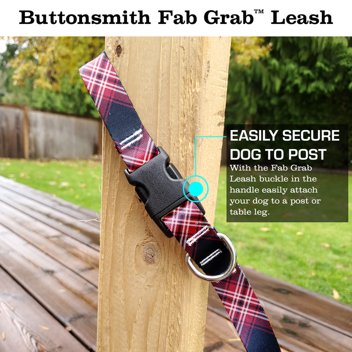 Tweedside Red Plaid Fab Grab Leash - Made in USA